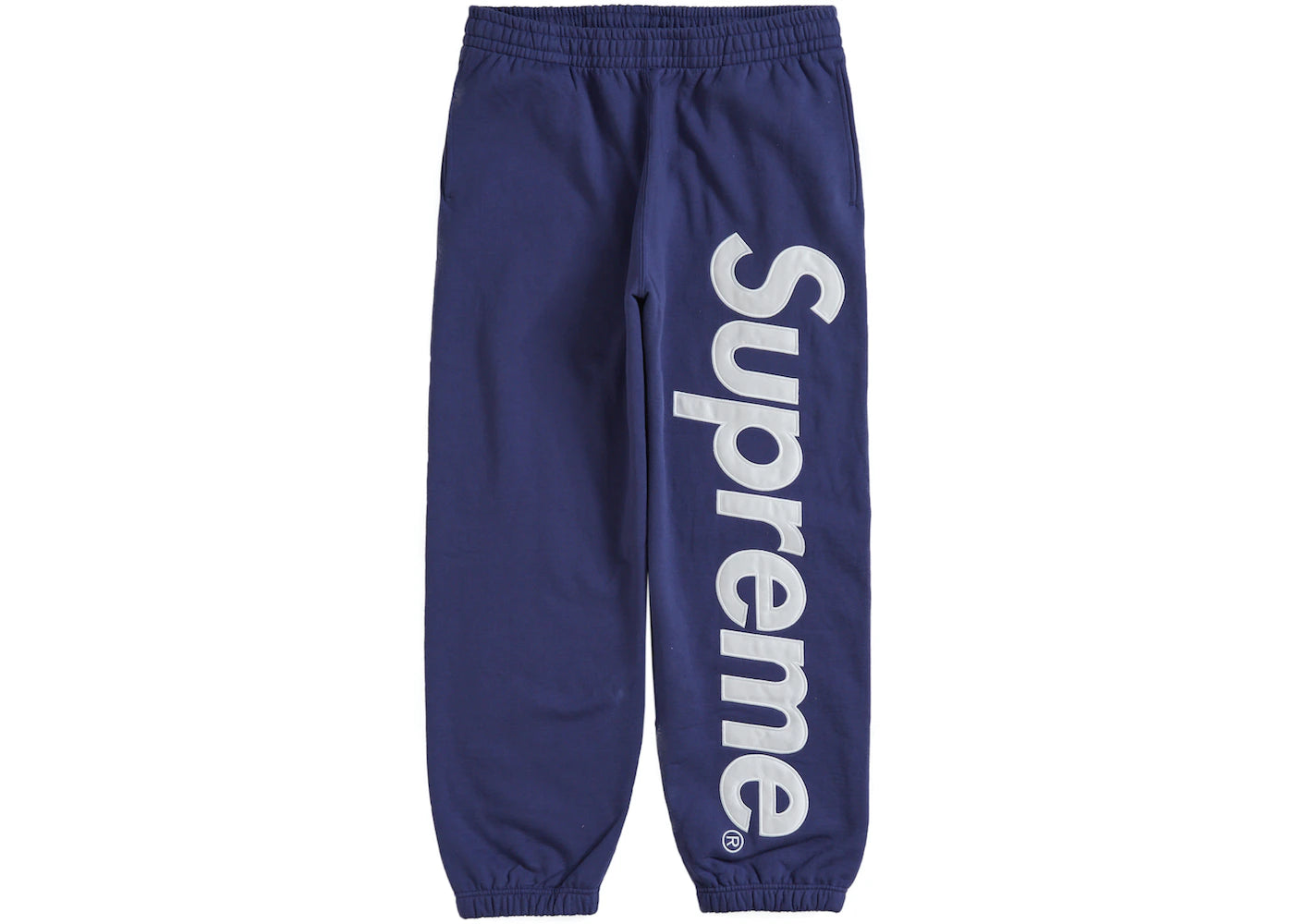 Supreme Satin Appliqué Sweatpant (FW23) Washed Navy – Sole Priorities